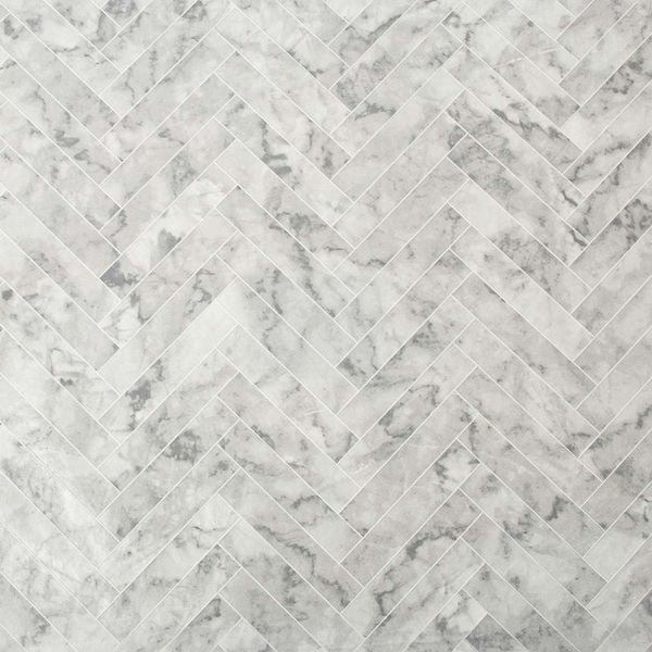 PAPEL TAPIZ OASIS MARBLE CHEVRON TILE 0.52X10 MTS WHITE