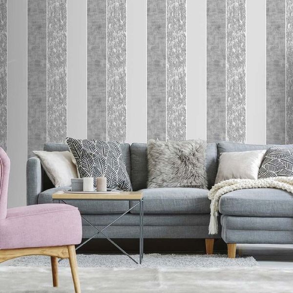 PAPEL TAPIZ VITTORIO MILAN STRIPE 0.52X10 MTS GREY