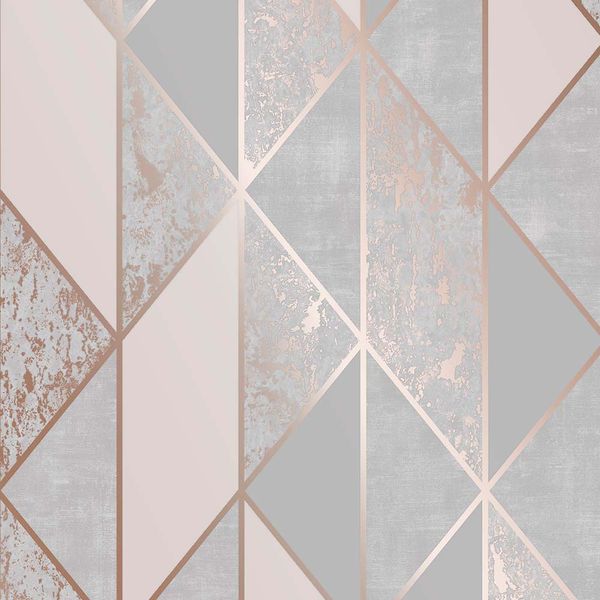 PAPEL TAPIZ VITTORIO MILAN GEO 0.52X10 MTS GREY/ROSE GOLD