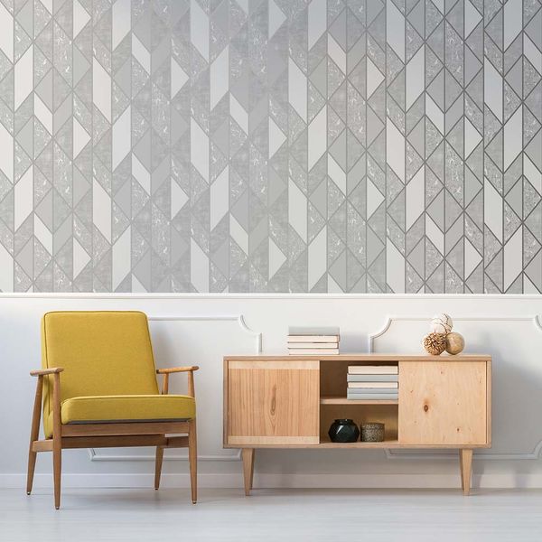 PAPEL TAPIZ VITTORIO MILAN GEO 0.52X10 MTS SILVER