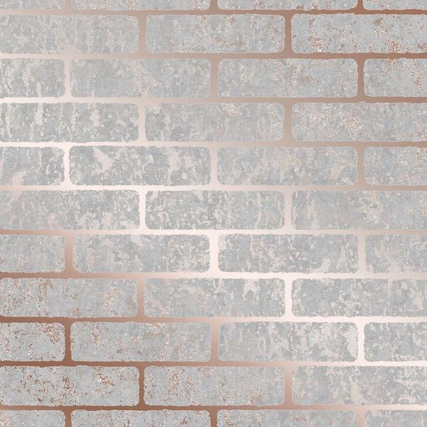 PAPEL TAPIZ VITTORIO MILAN BRICK 0.52X10 MTS GREY/ROSE GOLD