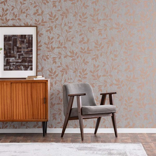 PAPEL TAPIZ VITTORIO MILAN TRAIL 0.52X10 MTS GREY/ROSE GOLD