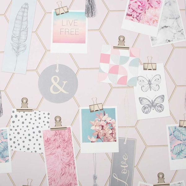 PAPEL TAPIZ KIDS HOME CLIP FRAMES 0.52X10 MTS PINK