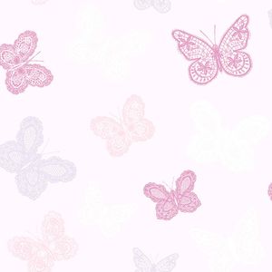 PAPEL TAPIZ KIDS HOME BUTTERFLY 0.52X10 MTS PINK