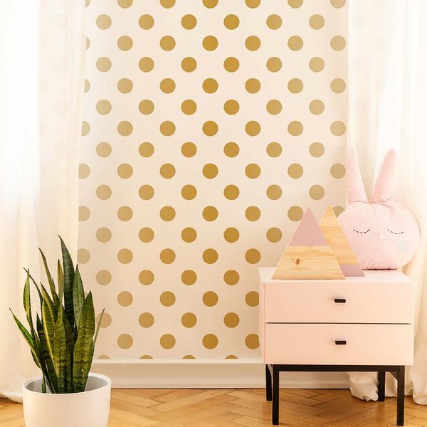 PAPEL TAPIZ KIDS HOME DOTTY 0.52X10 MTS GOLD