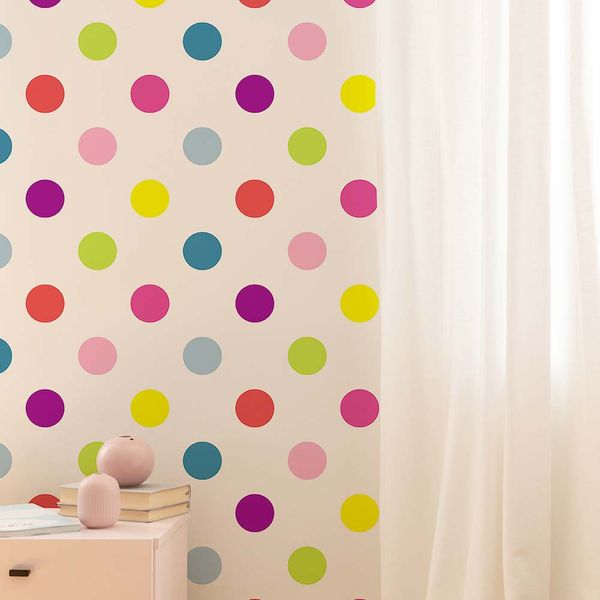 PAPEL TAPIZ KIDS HOME DOTTY MULTI BRIGHT 0.52X10 MTS