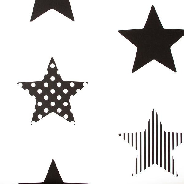 PAPEL TAPIZ KIDS HOME SUPERSTAR 0.52X10 MTS BLACK