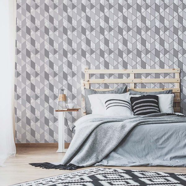 PAPEL TAPIZ FRESCA MARBLE GEO 0.52X10 MTS GREY