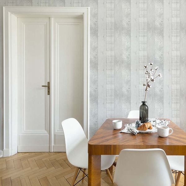 PAPEL TAPIZ FRESCA COUNTRY PLANK 0.52X10 MTS GREY