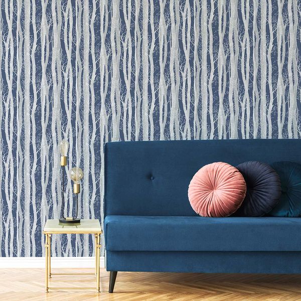 PAPEL TAPIZ FRESCA DAPPLED TREES 0.52X10 MTS NAVY