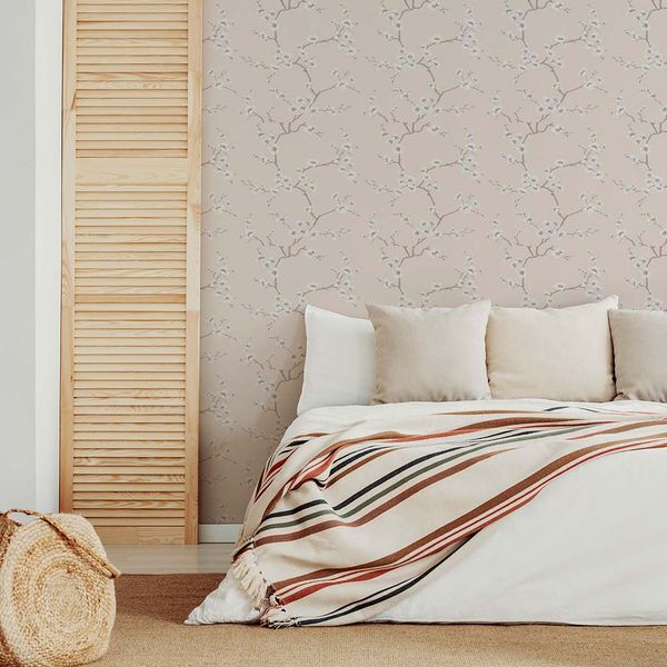 PAPEL TAPIZ FRESCA APPLE BLOSSOM 0.52X10 MTS NATURAL