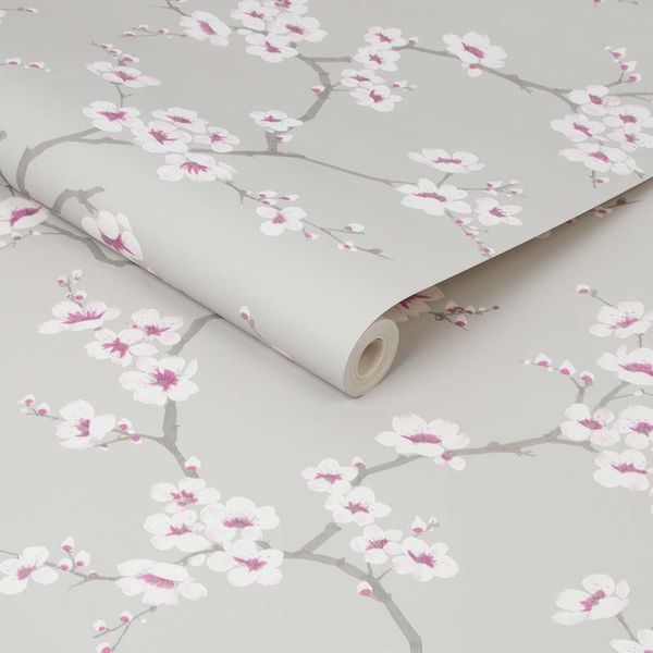 PAPEL TAPIZ FRESCA APPLE BLOSSOM 0.52X10 MTS GREY