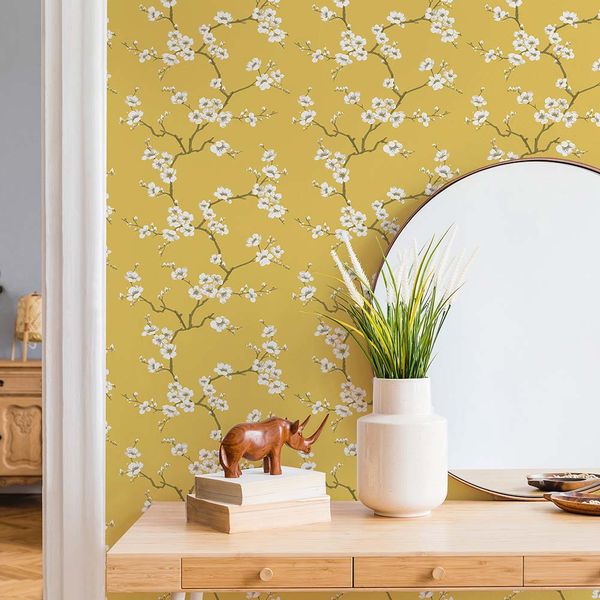 PAPEL TAPIZ FRESCA APPLE BLOSSOM 0.52X10 MTS OCHRE