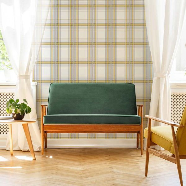 PAPEL TAPIZ FRESCA IONA CHECK 0.52X10 MTS OCHRE