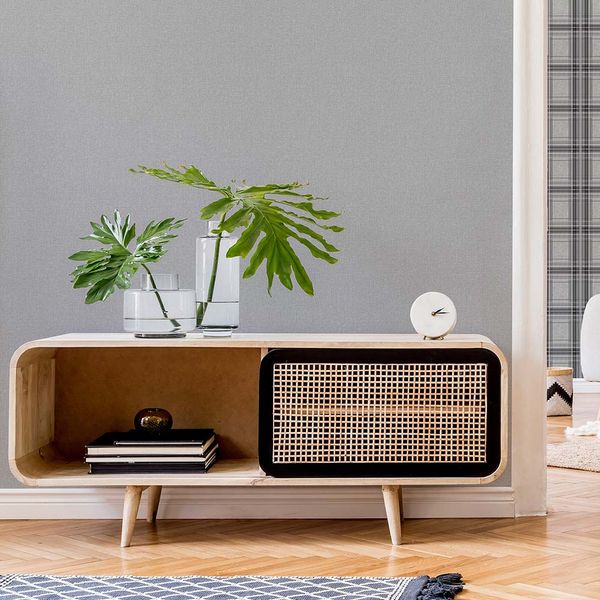 PAPEL TAPIZ FRESCA PLAIN 0.52X10 MTS MID GREY