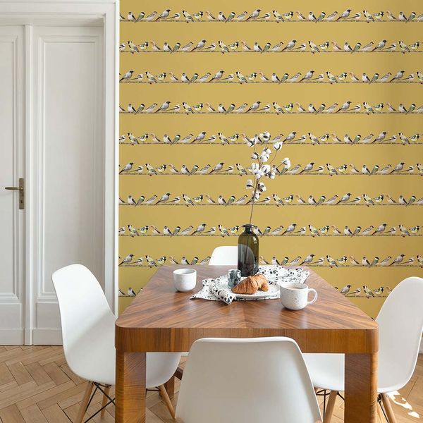 PAPEL TAPIZ TWEETING OCHRE 0.52X10 MTS OCHRE