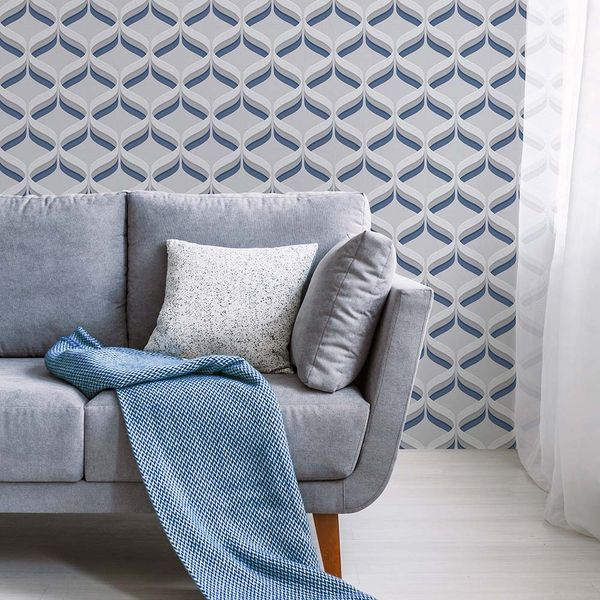 PAPEL TAPIZ FRESCA RETRO OGEE 0.52X10 MTS NAVY