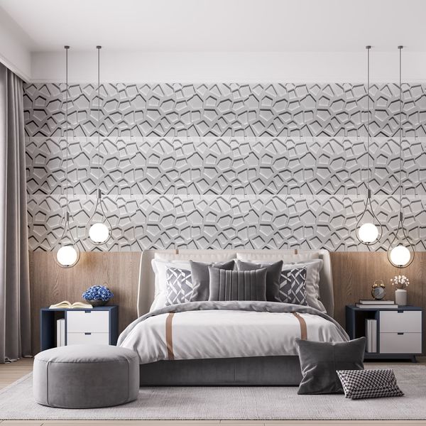 PANEL DECORATIVO EZRA 50X50X0.08 CM BLANCO MATE