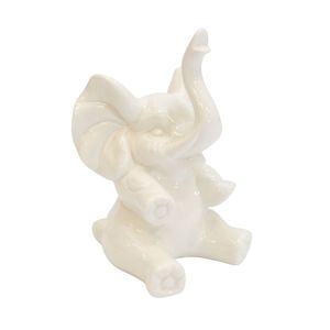 ADORNO PORCELANA ELEFANTE 9.5X10X16CM BLANCO (AE120-001W)