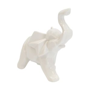 ADORNO PORCELANA ELEFANTE 15X6X14CM BLANCO (AE120-005W)