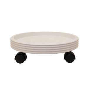 BASE MACETA C/RUEDAS 22X22X6CM BLANCO (AE47-011W-7)