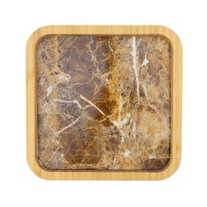 BANDEJA MADERA RECT 21.8X21.8X4.5CM MARRON (COC37-066-1)