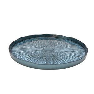 PLATO DE SITIO VIDRIO VIDRIO 27X27X2CM AZUL (HME18-052-2)