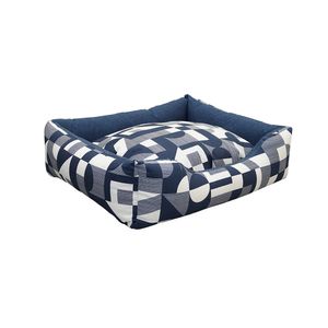 CAMA MASCOTA IMPERMEABLE AQUA CHICO GEOMETRICO AZUL (PT)