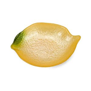 BANDEJA VIDRIO DISEÑO LIMON 15CM AMARILLO (HME126-003)