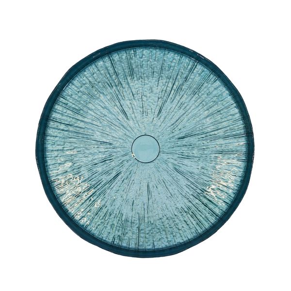 PLATO DE SITIO VIDRIO VIDRIO 27X27X2CM AZUL (HME18-053-2)