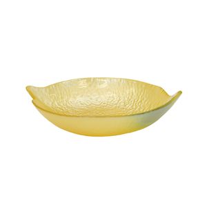 BANDEJA VIDRIO DISEÑO LIMON 15CM AMARILLO (HME126-003)