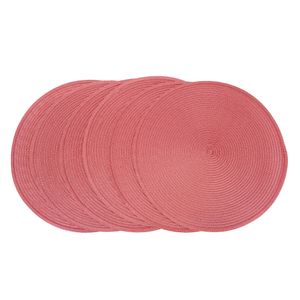 JGO INDIVIDUALES 6 PZS PP CIRC TEJIDO 38CM ROSADO