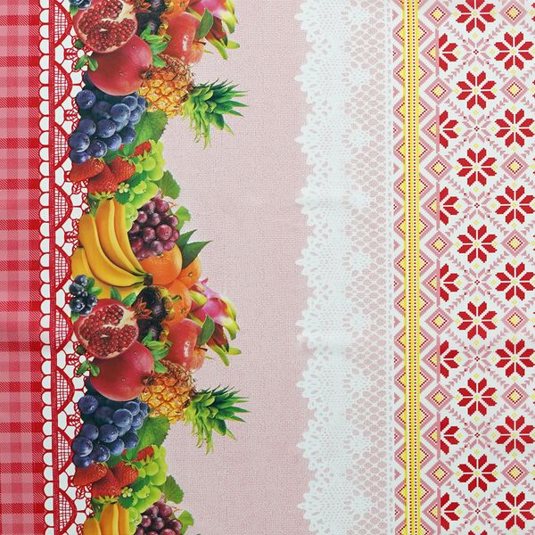 CUBREMESA PLAIN PVC COSTURA FRUTAL ROJO