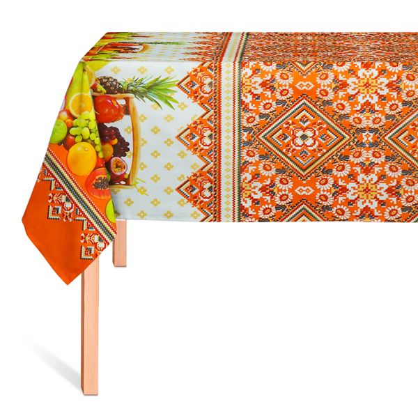 CUBREMESA PLAIN PVC CANASTA FRUTERA NARANJA