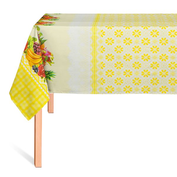 CUBREMESA PLAIN PVC COSTURA FRUTAL AMARILLO