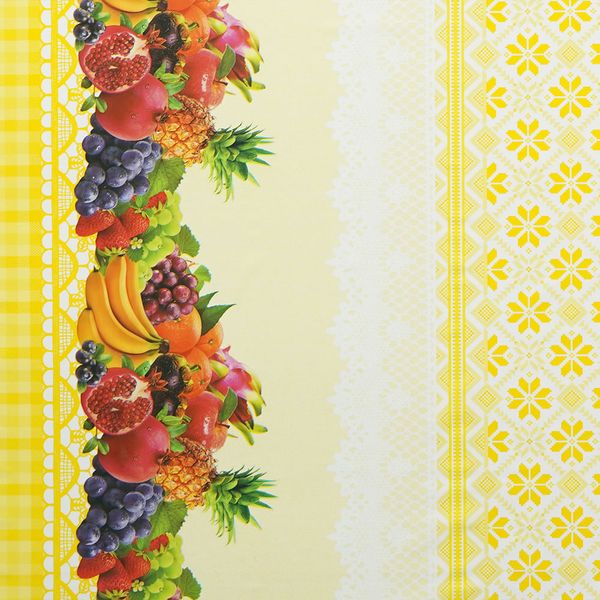 CUBREMESA PLAIN PVC COSTURA FRUTAL AMARILLO