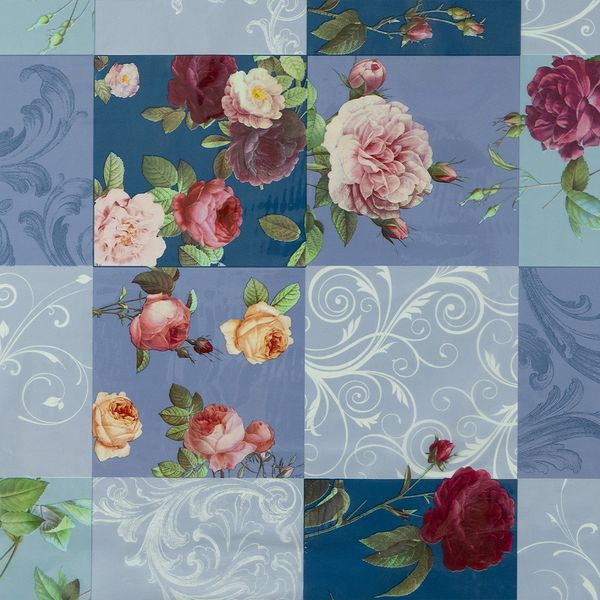 CUBREMESA PLAIN PVC ARMONIA FLORAL CELESTE