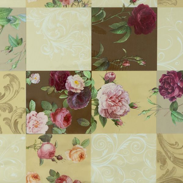 CUBREMESA PLAIN PVC ARMONIA FLORAL CREMA