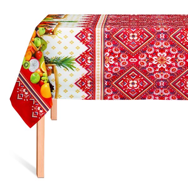 CUBREMESA PLAIN PVC CANASTA FRUTERA ROJO