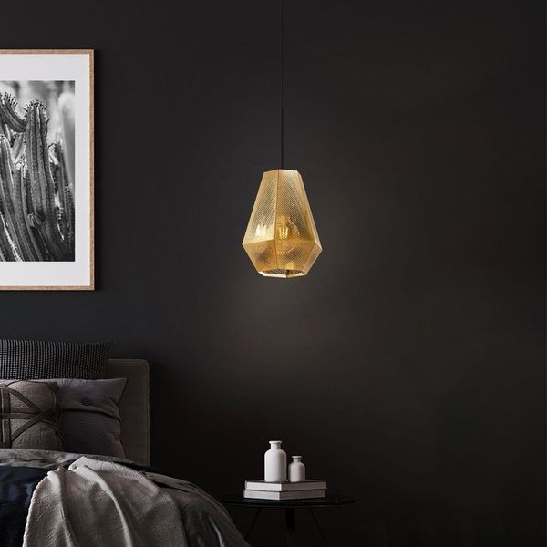 EGLO LAMPARA COLGANTE CHIAVICA1 1X28W NEGRO/DORADO