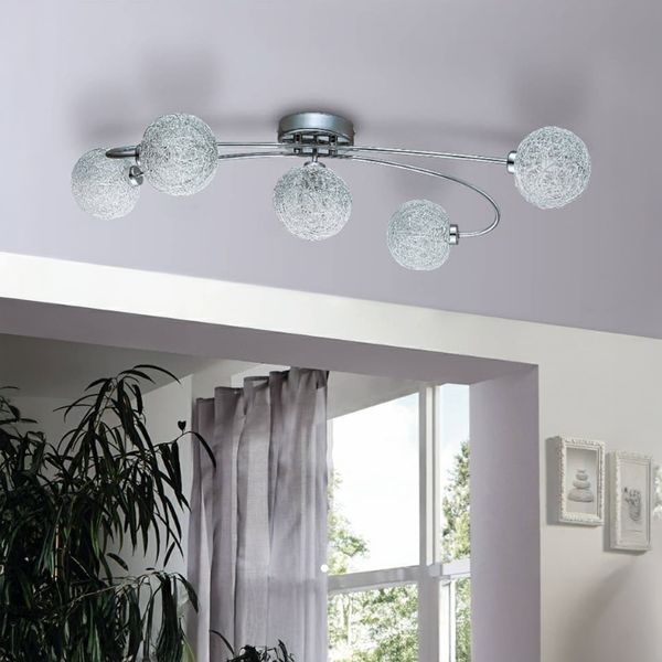 EGLO LAMPARA DE TECHO CARIS 5X33W PLATEADO