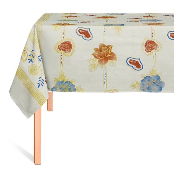 HULE GLITTER ROMANCE CLASICO CREMA DORADO