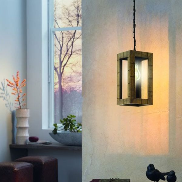 EGLO LAMPARA COLGANTE TAKHIRA1 1X60W NEGRO/MARRON
