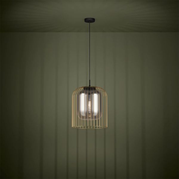 EGLO LAMPARA DE TECHO CAMINATA 1X40W NEGRO/DORADO