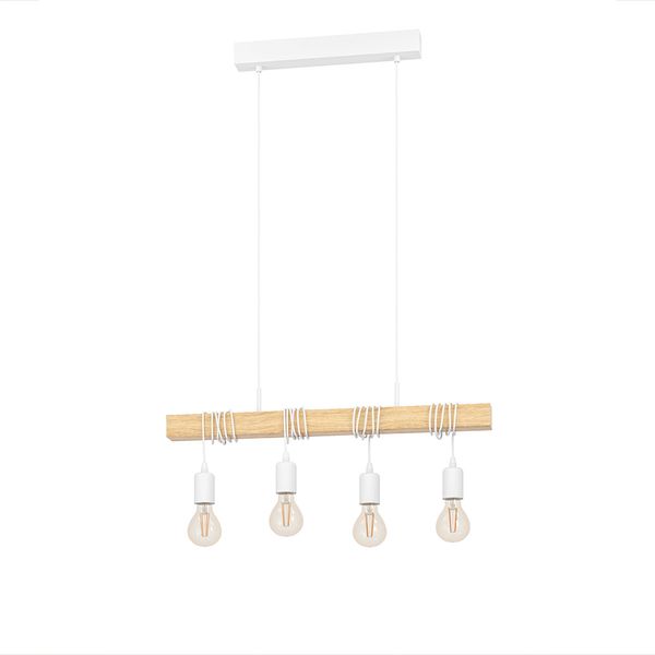 EGLO LAMPARA DE TECHO TOWNSHEND 4X60W MARRON/BLANCO