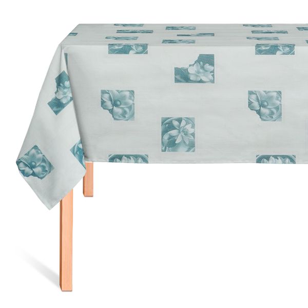 CUBREMESA ENCAJE PVC AZULEJOS FLORALES