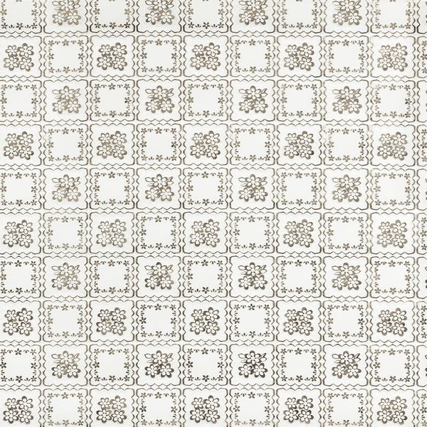 CUBREMESA ENCAJE PVC CUADROS FLORALES PLATEADO