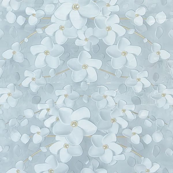 CUBREMESA PLAIN PVC PETALOS BLANCOS