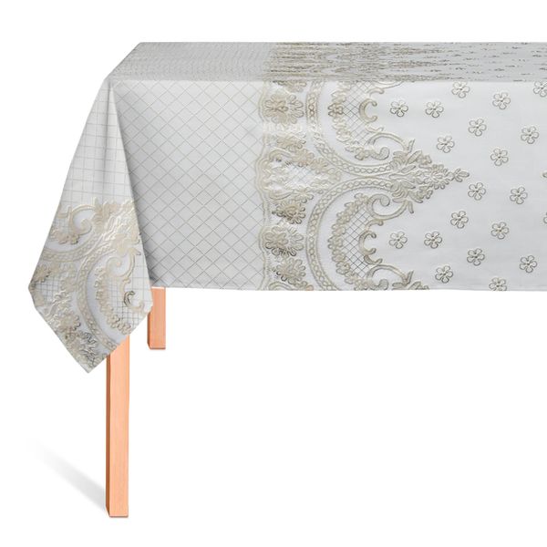 CUBREMESA ENCAJE PVC OLGA PLATA