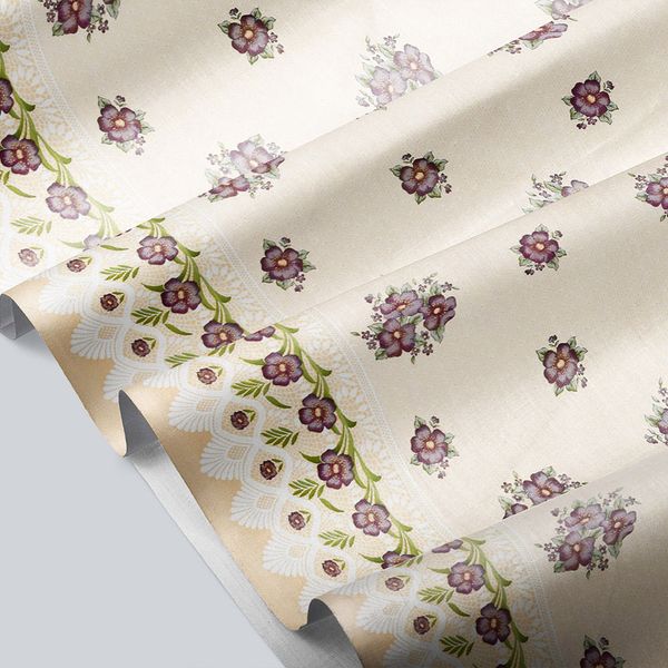 CUBREMESA PVC ENCAJE BEIGE 58